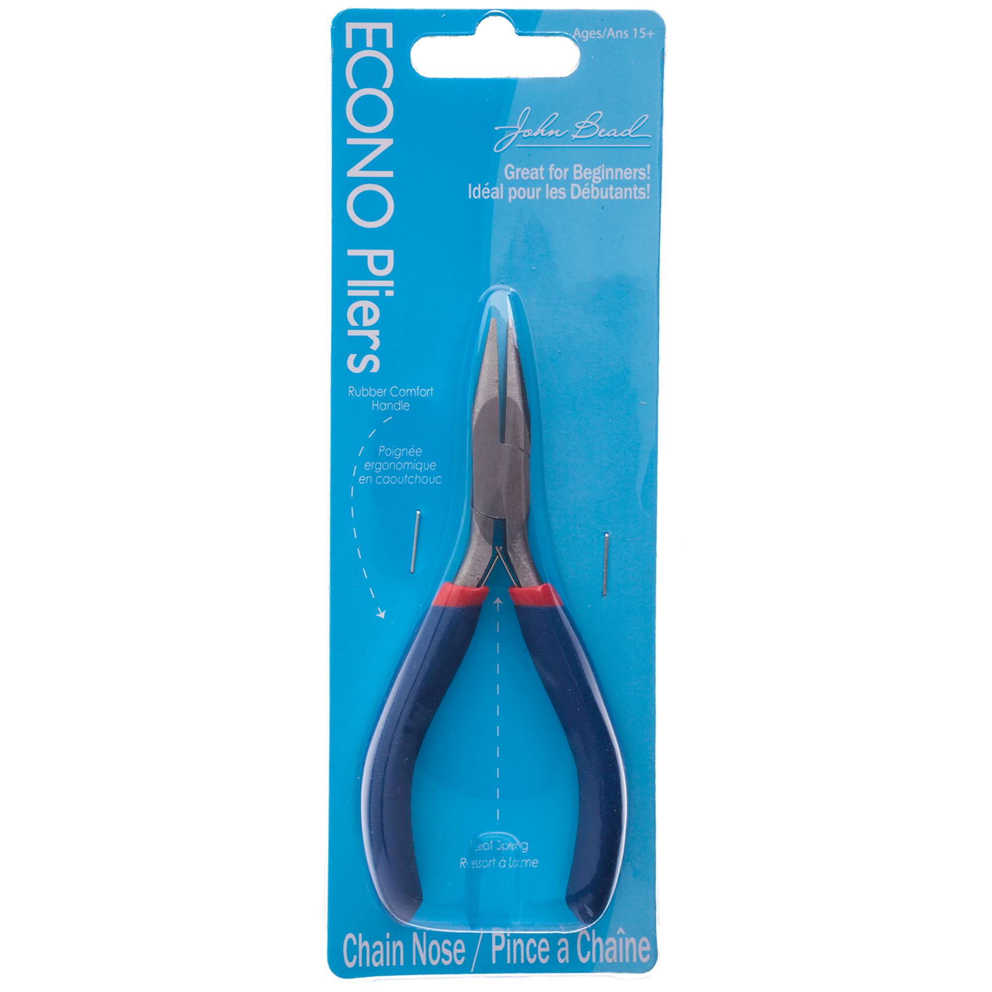 John Bead Multi Purpose Chain Nose Stainless Steel Jewelry Econo Pliers